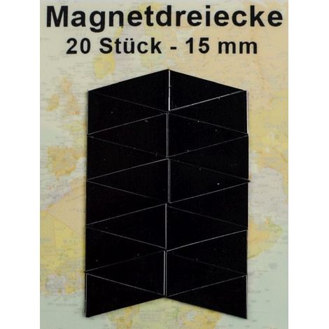 Segnaposto magnetici triangolari monocolore per mappe. Neri. 20 pezzi. (1/4)