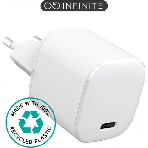 eSTUFF eStuff Infinite USB-C Charger EU PD 20W. 1 x USB-C. White, ES635025, MHJE3ZM/A (20W. 1 x USB-C. White. Recycled Plastic) (W127225410)
