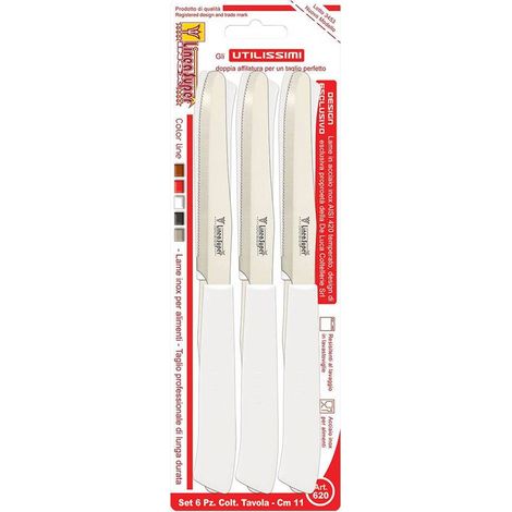 COLTELLI DA TAVOLA 'UTILISSIMI' lama mm 110 - manico bianco