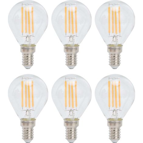 Lot de 6 ampoules LED rétro à filament EdisonCulot E144 W / ampoule, transparentesLumière chaude / 2700 K (1/5)