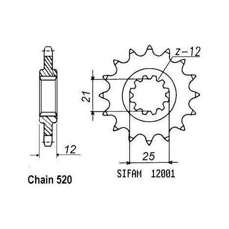 Pignon de sortie de boite Sifam pour Moto Husaberg 350 FC 1996 à