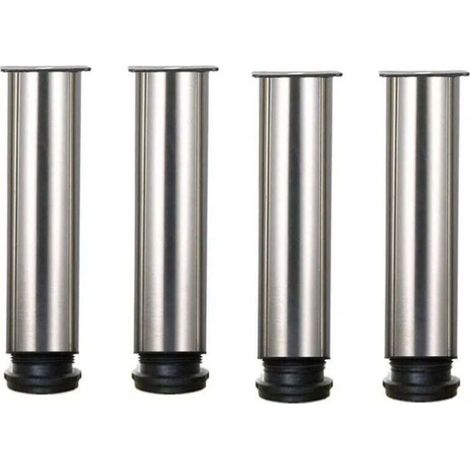 Furniture Legs - Set of 4 Adjustable Height Stainless Steel Furniture Legs for Sofa, Table, Cabinets - 20cm - 20cm (1/4)