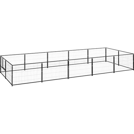 Maison Exclusive - Gabbia per Cani Nera 10 m² in Acciaio