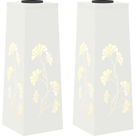 Set de 2 luces LED solares para caminos de diseño moderno jardín 18 x 18 x 50 cm de acero laminado en frío blanco 020052567 (1/5)