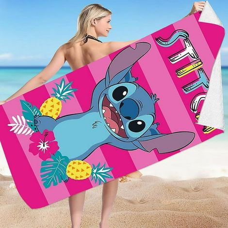 Serviette de plage Lilo & Stitch Disney, microfibre sèche-rapide ultra-absorbante, grand drap de bain, sans sable, idéale voyage, grande taille