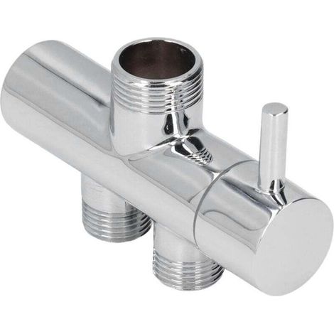 Inverseur de bras de douche G3/4 à G1/2, connecteur en t étanche, Valve de dérivation de douche en laiton pour salle de bains (1/4)