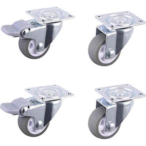 Roulette pivotante légère de 5 cm (2 pouces) en TPR avec roue plate et axe de glissement silencieux (1/4)