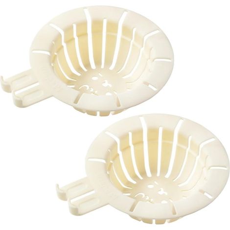 Set mit 2 schmutzabweisenden Küchenkörben, leicht zu reinigen, effiziente Wasserableitung, wiederverwendbar, weiß (1/4)