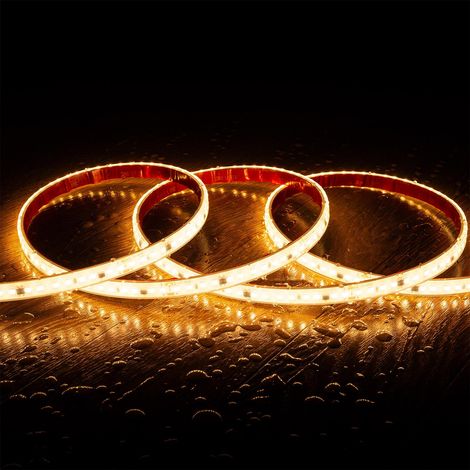 Ruban LED Dimmable Auto-redressement 220V SMD2835 Silicone FLEX 120 LED/m IP67 High Lumen Largeur 12mm Coupe 10 cm sur Mesure Blanc chaud 25 m 2700K (1/4)