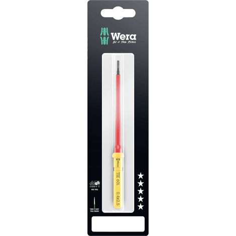Wera Kraftform Kompakt VDE 60 i 0,4x2,5x157 mm TIE SB pour électricien vis à fente Lame interchangeable 2.5 mm (1/5)