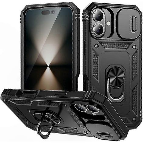 Coque Housse PC TPU Hybride avec Béquille et Caméra Coulissante pour Téléphone 17, Protection Anti-Chocs, Transparente (1/5)