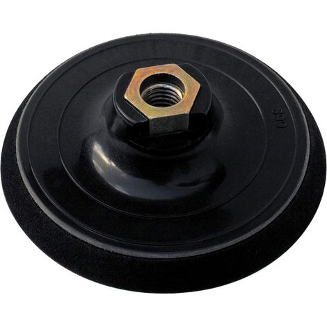 Piastra in velcro Ø115mm per smerigliatrice con filettatura M14, nera e rossa (1/3)