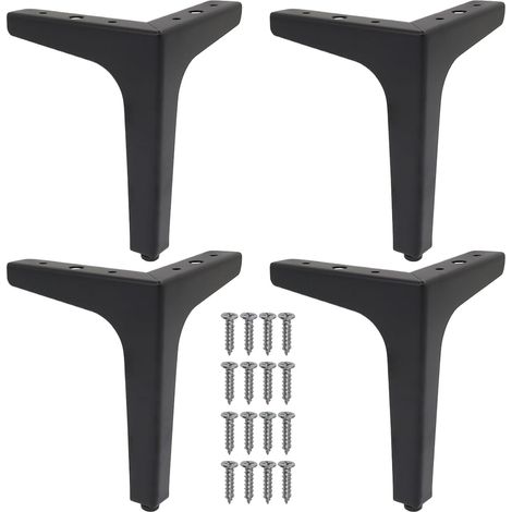 Pieds de Table en Métal Pieds De Bureau Industriels Base Renforcée avec Support Triangulaire Anglé - Remplaçement Industriel Polyvalent pour Cuisine Maison et Extérieur (1/5)