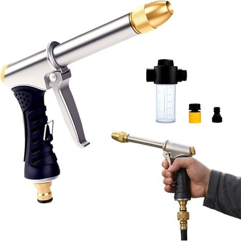 Pistolet de Nettoyeur Haute Pression, 2026 Nouveau Haute Pression Portable, Pistolet Haute Pression Lance de Nettoyage à Buse Réglable, Pistolet Arrosage pour Voiture, Terrasse et Gouttière (A) (1/5)