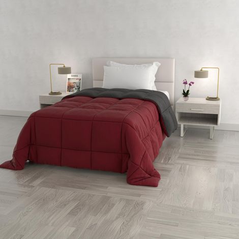 Couette d'hiver Bordeaux/Gris foncè, 1 Place 170x260cm (1/5)