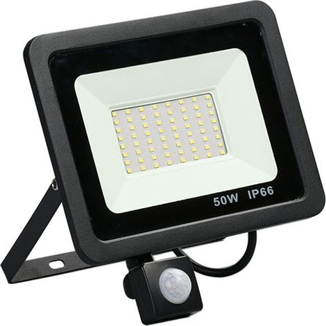 50W LED Floodlight with Motion Sensor, LED Outdoor Spotlight, Waterproof IP66 LED Floodlight for Outdoor Use, 6500K Cool White, LED Floodlight Outdoor, Motion Sensor for Courtyard, Garage, Patio [Ener