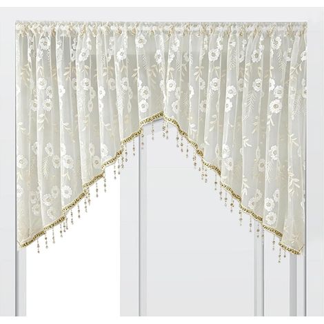 Cortinas para media puerta de cocina Decoración floral bohemia (1/5)