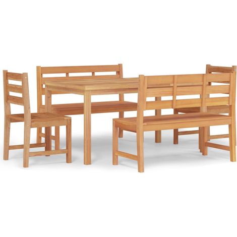 Maison Exclusive - Set da Pranzo per Giardino 5 pz in Legno Massello di Teak