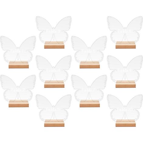10 Assiettes De Table En Acrylique Avec Base En Forme De Papillon Floral - Grandes, Assiettes De Table De Mariage, Assiettes De Table, Assiettes D (1/5)