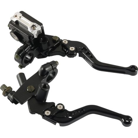 Paire de leviers de maître-cylindre universels moto 7/8" (22mm), pour frein et embrayage, réservoir inclus, poignées de rechange compatibles avec la plupart des motos, kit de 2 pièces. (1/5)