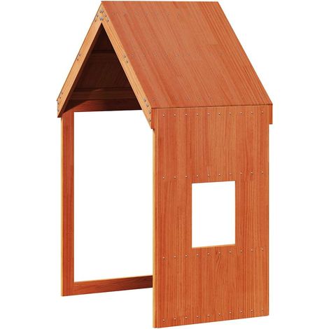 Toit de lit cabane pour enfant en bois de pin massif cire marron 60 x 89 x 134,5 cm (1/5)