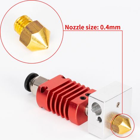 GARRYFIZH Tronxy Pièces de mise à niveau 3D assemblées MK10 Extrudeuse Hotend Kit avec bloc chauffant en aluminium Buse de 0,4 mm Thermistance 100 K Ohm Tube PTFE 24 V 50 W Compatible imprimante X5SA/