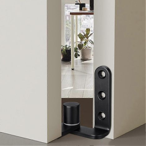 Charnières pivotantes de porte en bois noir, capacité de charge maximale de 132 lbs/paire, rotation de 270 degrés, vis incluses (3 mm d'épaisseur). (1/5)