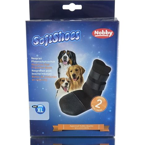 Nobby® Hunde SoftShoes Neopren Pfotenschutz-Schuh XL Schwarz 20 cm - 2 Schuhe