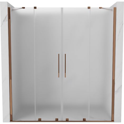 Mexen Velar Duo Schiebetüren 200 cm, Eisglas, Roségold - 871-200-000-32-60