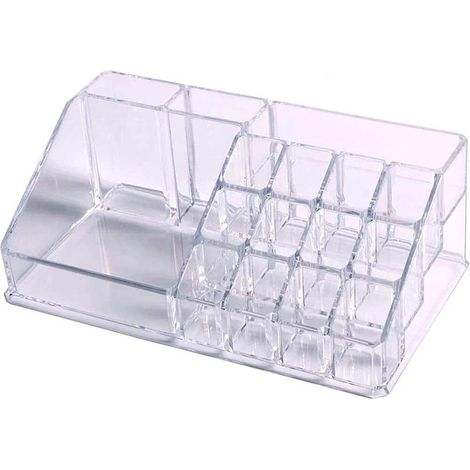 Organizer portatrucchi per trucchi e pennelli scatola trasparente con diversi scomparti organizzatore per cosmetici espositore (1/5)
