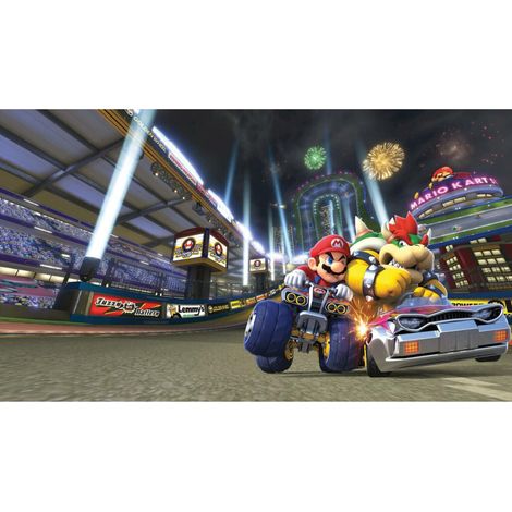 Papier peint panoramique encollé Mario Kart 8 – Dimensions 320 cm x 182,88 cm – Vinyle lavable et résistant à l'eau – 7 panneaux multicolores – Roommates (1/3)