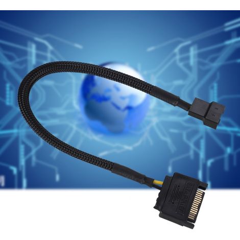 Paquete de 5 cables adaptadores de alimentación SATA de 15 pines a 4 pines para ventiladores de refrigeración, cable de 22 AWG