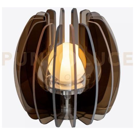LAMPADA PICCOLA IRIDE IN CRISTALLO ACRILICO 1 LUCE ATTACCO E14 MARRONE