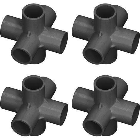 6-Wege-PVC-Fitting, 20 mm, 10 Stück, schwarzer rechtwinkliger Winkel, Kunststoffrohrverbinder, 20 mm Innendurchmesser, Mehrfach-Rohrverbinder (1/5)