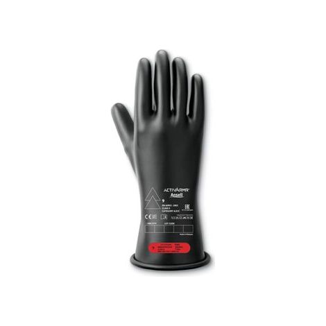 Ansell – Gants isolants électriques taille 9 – Protection électrique – Latex noir – EN388 3121A – 1 paire