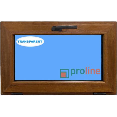 Eco-Blu – Fenêtre PVC 500 mm x 800 mm chêne doré – À soufflet abattant – Verre transparent – Pour espaces lumineux (1/9)