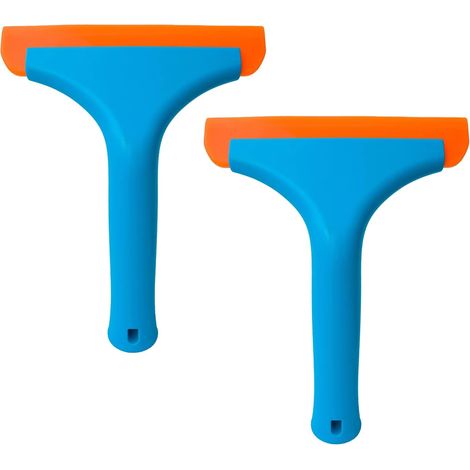 Tergivetro in silicone - Confezione da 2 - Piccolo tergivetro per finestre, specchi, vetri, cucina, bagno, blu