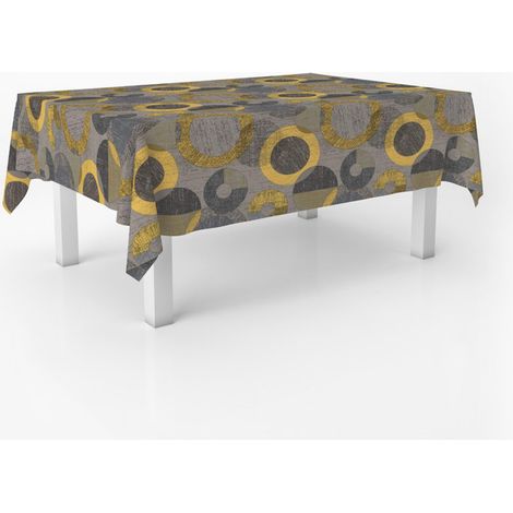 Nappe Toile cirée Lavable rectangulaire 100x140 cm Tambre Jaune (1/5)