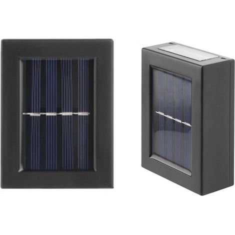 Lot de 2 Appliques Murales Solaires Up and Down - Économie D'énergie - Étanche - Anti-poussière - Avec LED Blanc Chaud - Pour Jardin, Patio, Garage, Allée (1/5)