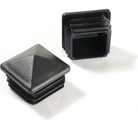 Ajile – Embout Plastique Carré PYRAMIDAL pour tube 40 x 40 épaisseur 1,5 à 3,0 mm NOIR