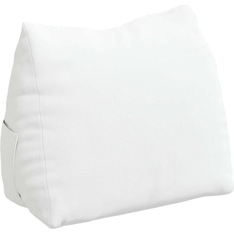 Coussin blanc, dimensions 45 x 20 x 35 cm, en tissu (1/5)