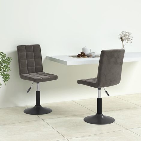Sillas de comedor giratorias 2 unidades terciopelo gris oscuro vidaXL (1/5)