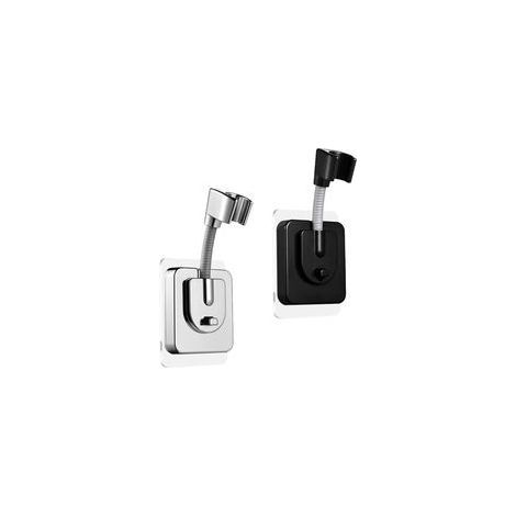 Pièces Accroche Pommeau de Douche, Support Douchette Mural Porte Pommeau de Douche, Réglable Support Pommeau de Douche Sans Percage, Support de Douche Sans Perçagenoir et Argent (1/5)