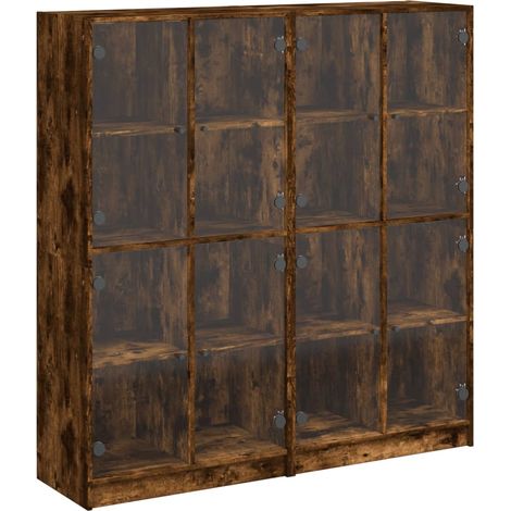 Maison Exclusive - Bücherschrank mit Türen Räuchereiche 136x37x14
