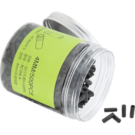 500 embouts de câble de frein en plastique de 4 mm, légers, haute résistance à l'usure et plus flexibles. Accessoires pour vélos. (1/5)