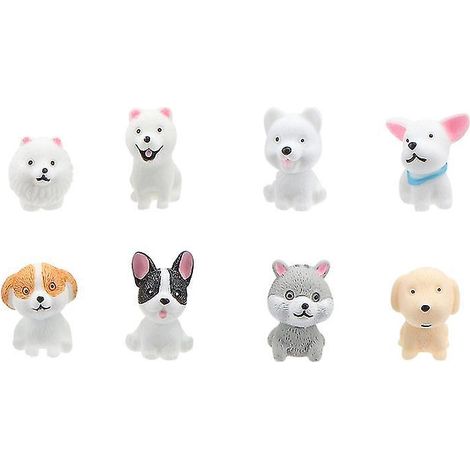 8-teiliges Set aus Harz-Hundefiguren