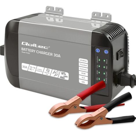 Qoltec 51955 Cargador inteligente Monolith par de baterías LiFePO4 AGM GEL SLA  30A  12V (1/5)