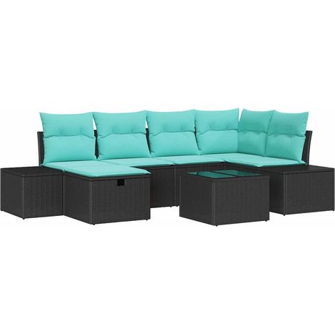 Sofa Set 3 pcs Poly Rattan vidaXL (1/5)