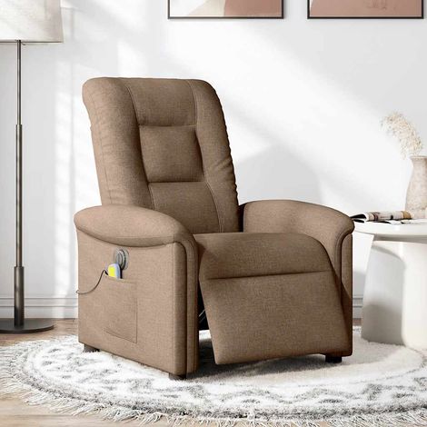 Fauteuil de Salon,Chaise,Fauteuil inclinable de massage électrique marron tissu CFW882565 (1/5)