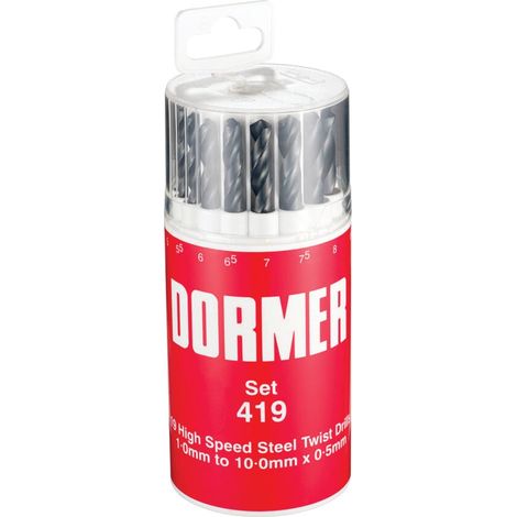 A191 No.419 Metric HSS Drill Set of 19 1.0-10.0 x 0.5mm